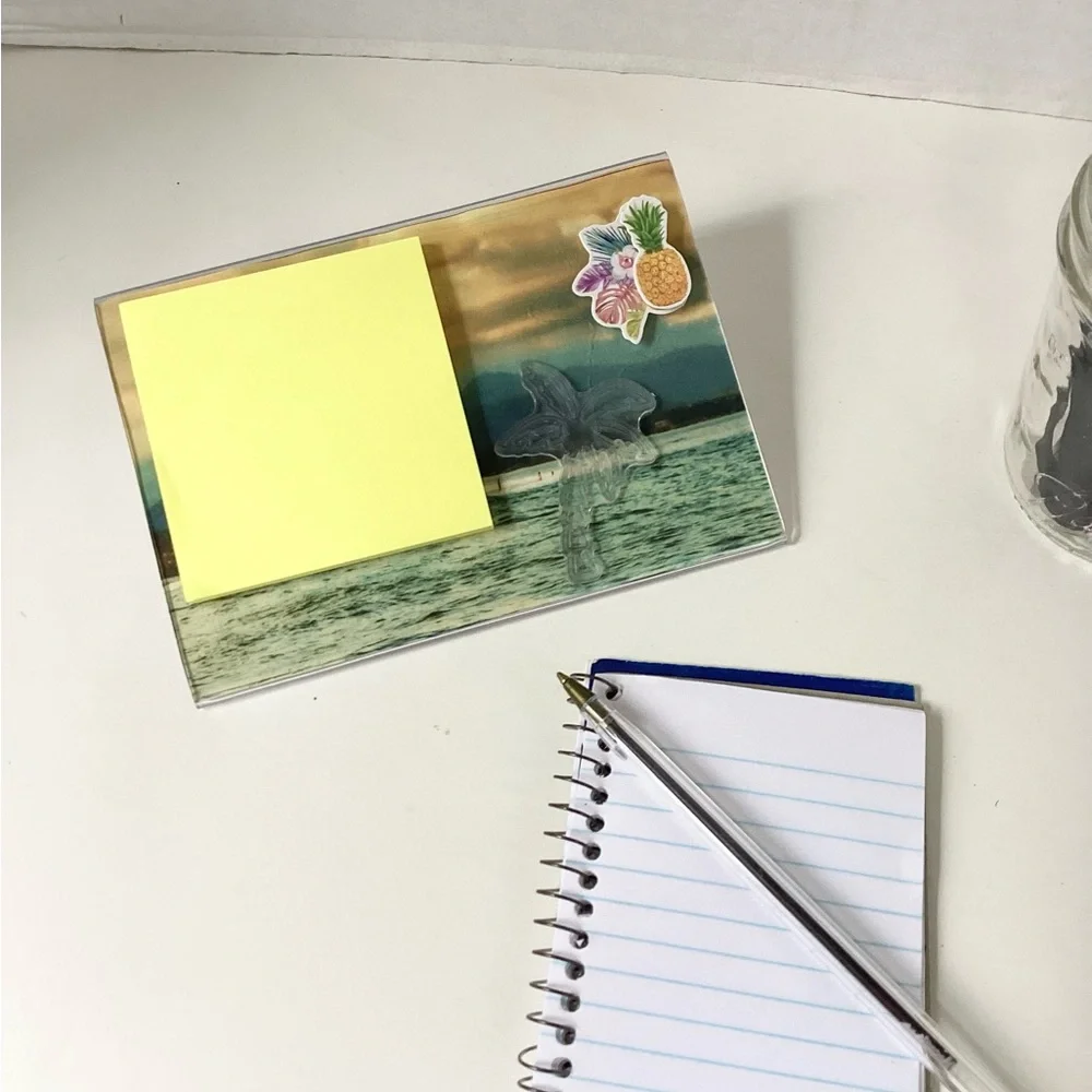 Hand Crafted Notepad Holder Office Desk Dorm Decor Beach